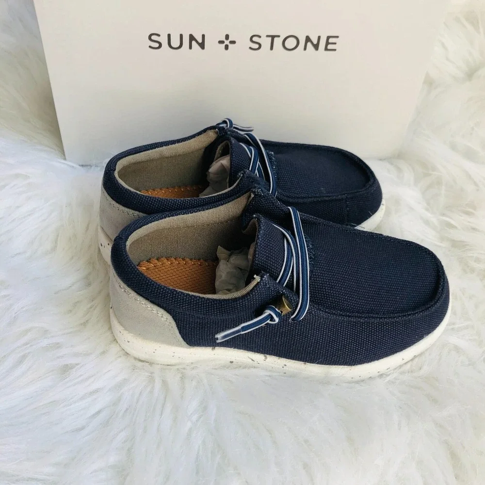 Sun & Stone Kids Loafers Size 11 Blue Brian Slip‎ On Low Top Casual Shoes NWB